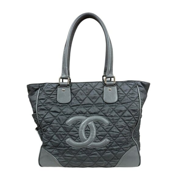 CHANEL Gray Logo Tote Bag - Picture 1 of 16